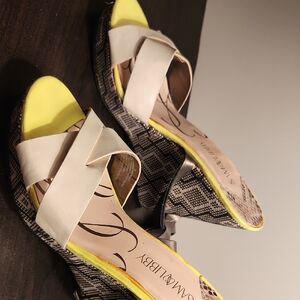 Sam & Libby Yellow and Cream Wedges